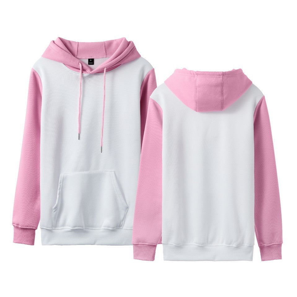 White Version Stitching Loose Casual Fleece-lined Cross-border Hoodie