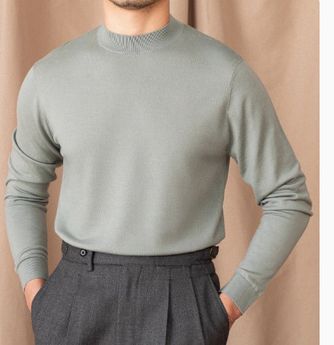 Wool British Commute Slim-fit Pullover Bottoming Shirt