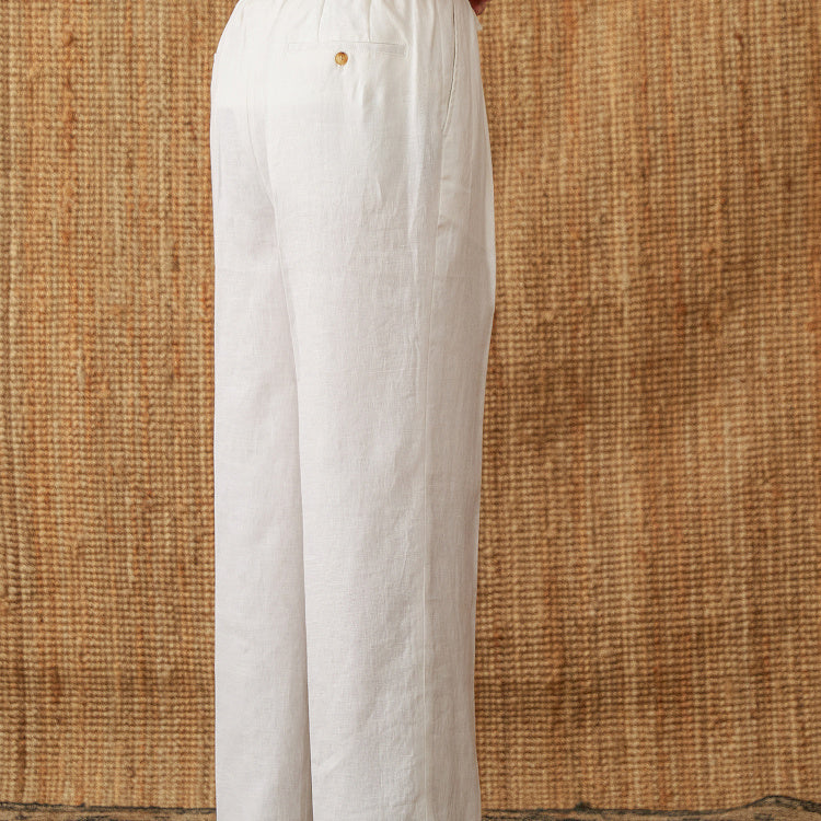 Linen Summer Loose High Waist Lace Up Pants