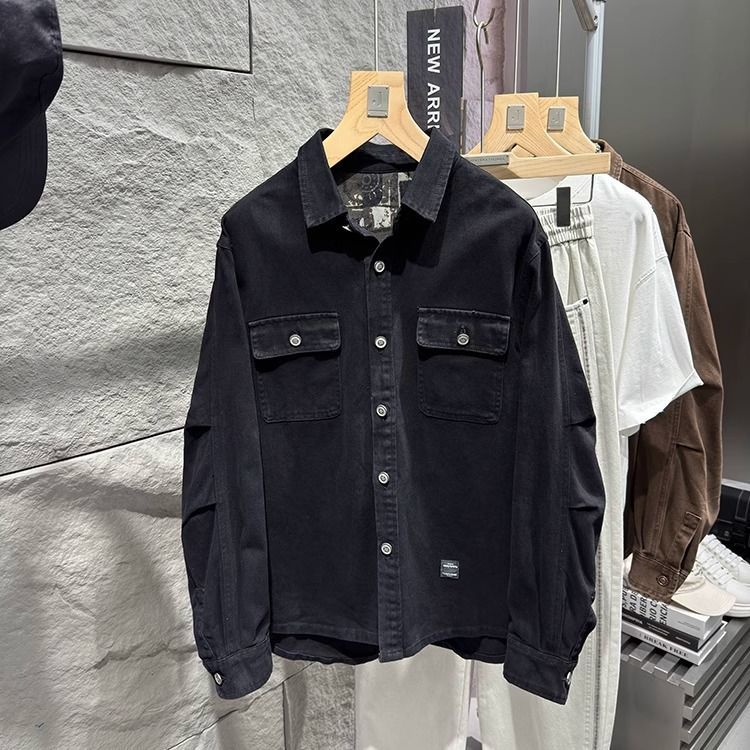 Washed Cotton Men's Workwear Loose Jacket Coat