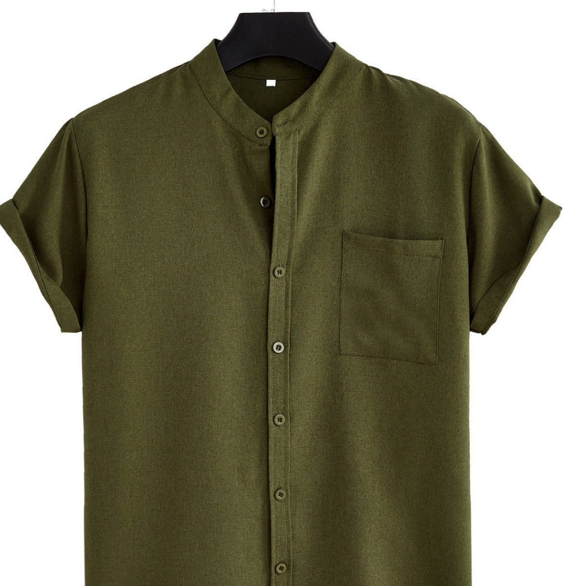 Men's Solid Color Casual Shirt With Pocket