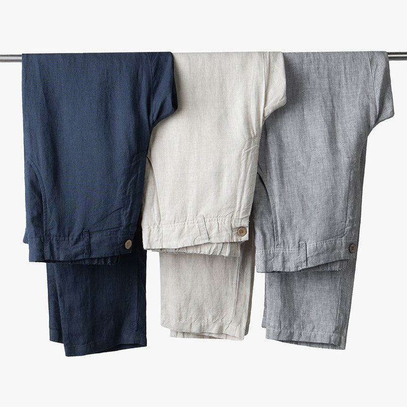 Spring And Summer Linen Men's Pants Thin Casual