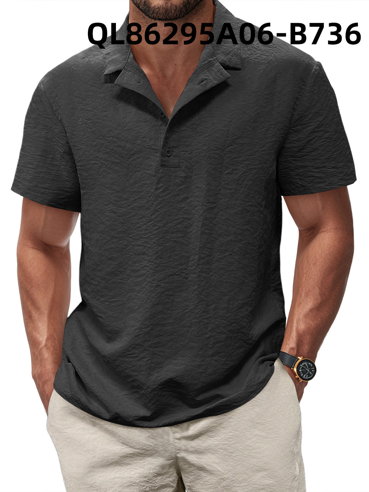 Printed Men's Loose Trendy Short Sleeve Lapel Shirt