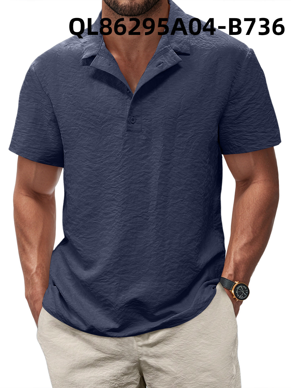 Printed Men's Loose Trendy Short Sleeve Lapel Shirt