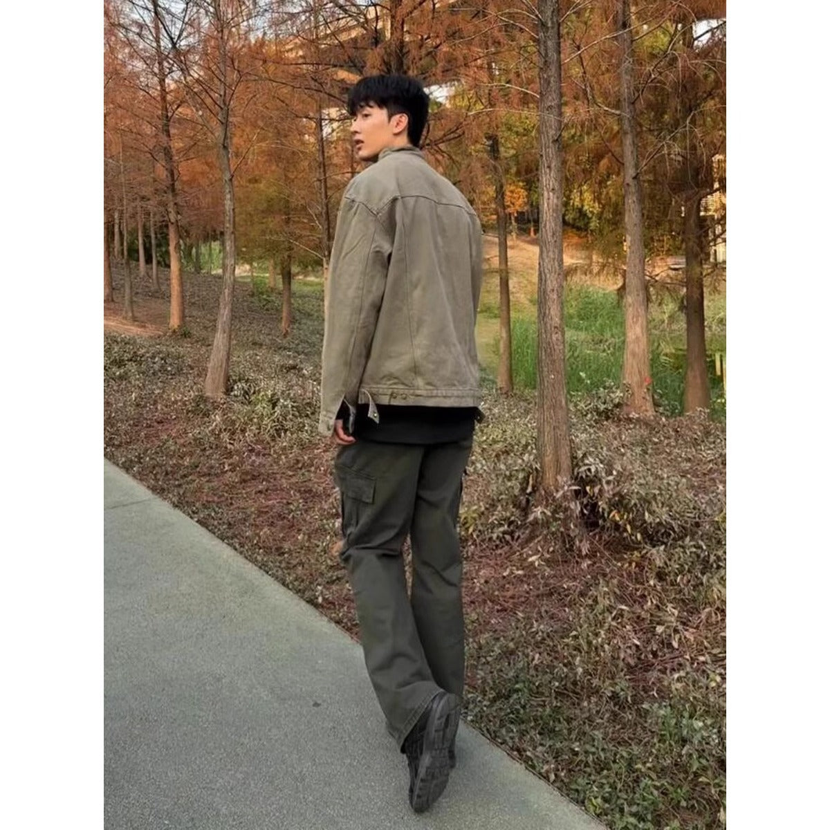 Stand Collar Overalls Jacket Men's Spring Fashion Brand Loose Leisure All-matching Jacket