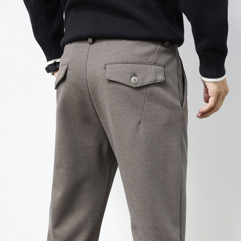Men's Business Woolen Straight Casual Pants