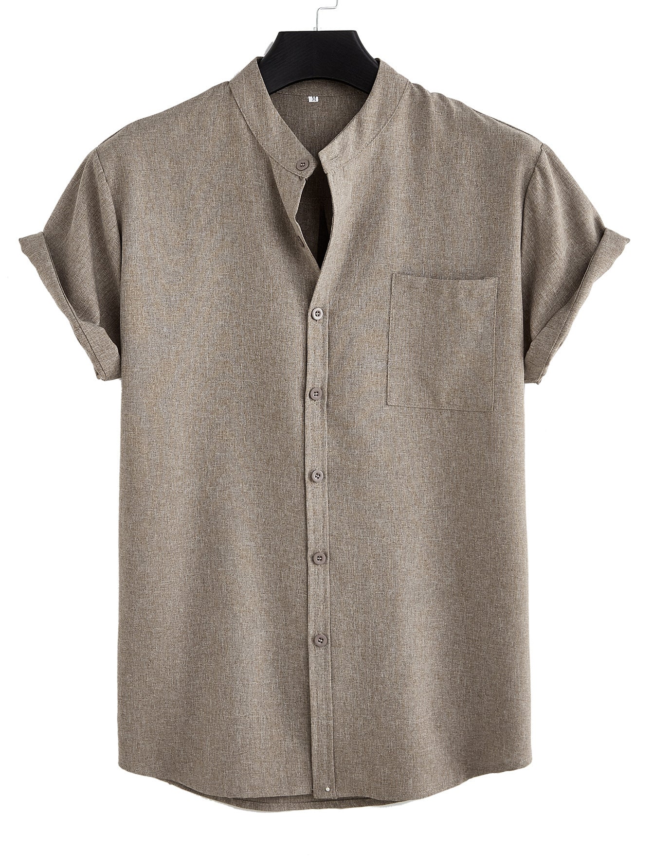 Men's Solid Color Casual Shirt With Pocket