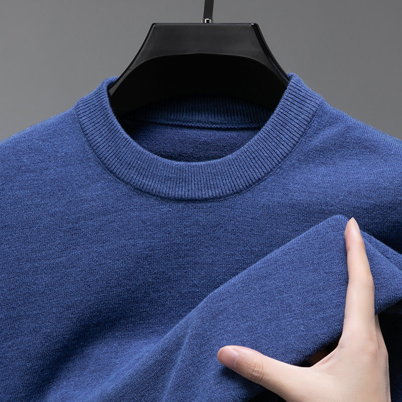 Solid Color Men's Round Neck Long Sleeve Autumn And Winter Leisure Sweater