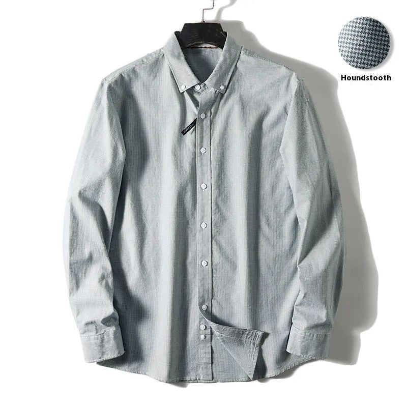 Washed Cotton Houndstooth Pattern For Men