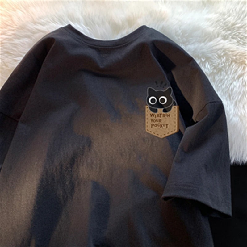 Printed All-matching Heavy Cotton T-shirt