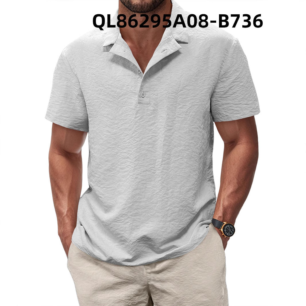 Printed Men's Loose Trendy Short Sleeve Lapel Shirt