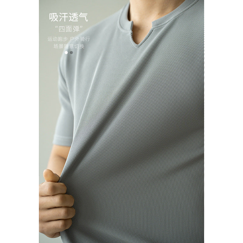 Solid Color Smooth Feeling Ice Silk Loose Sports Commuter Top