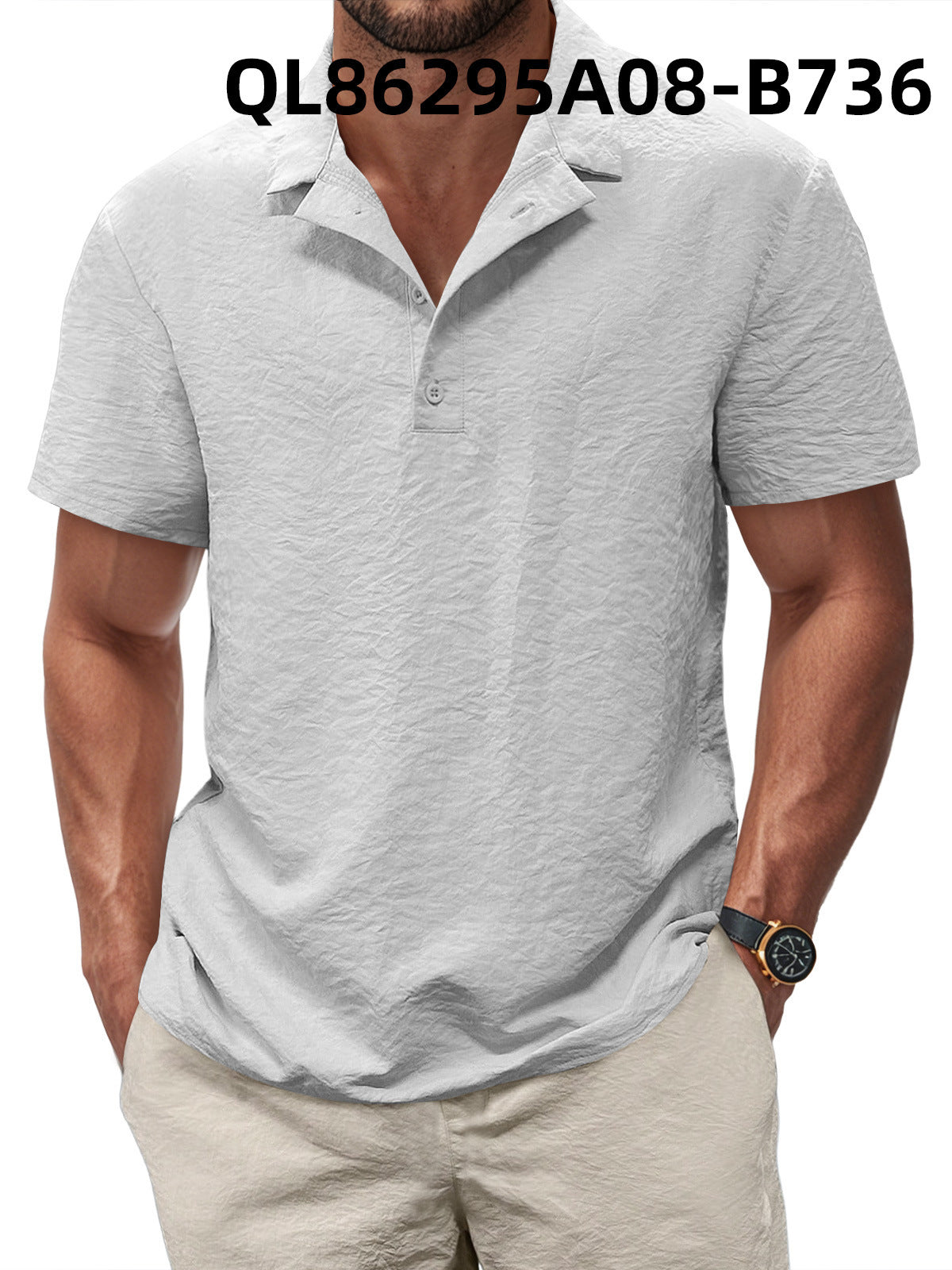Printed Men's Loose Trendy Short Sleeve Lapel Shirt