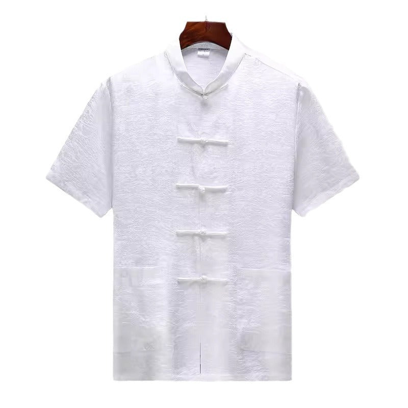 Mulberry Silk Chinese Style Middle-aged And Elderly Silk Satin Men's Tang Suit