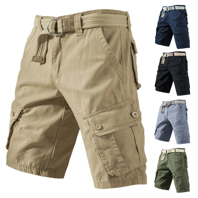 Summer Cargo Shorts With Pockets Fashion Solid Short Pants