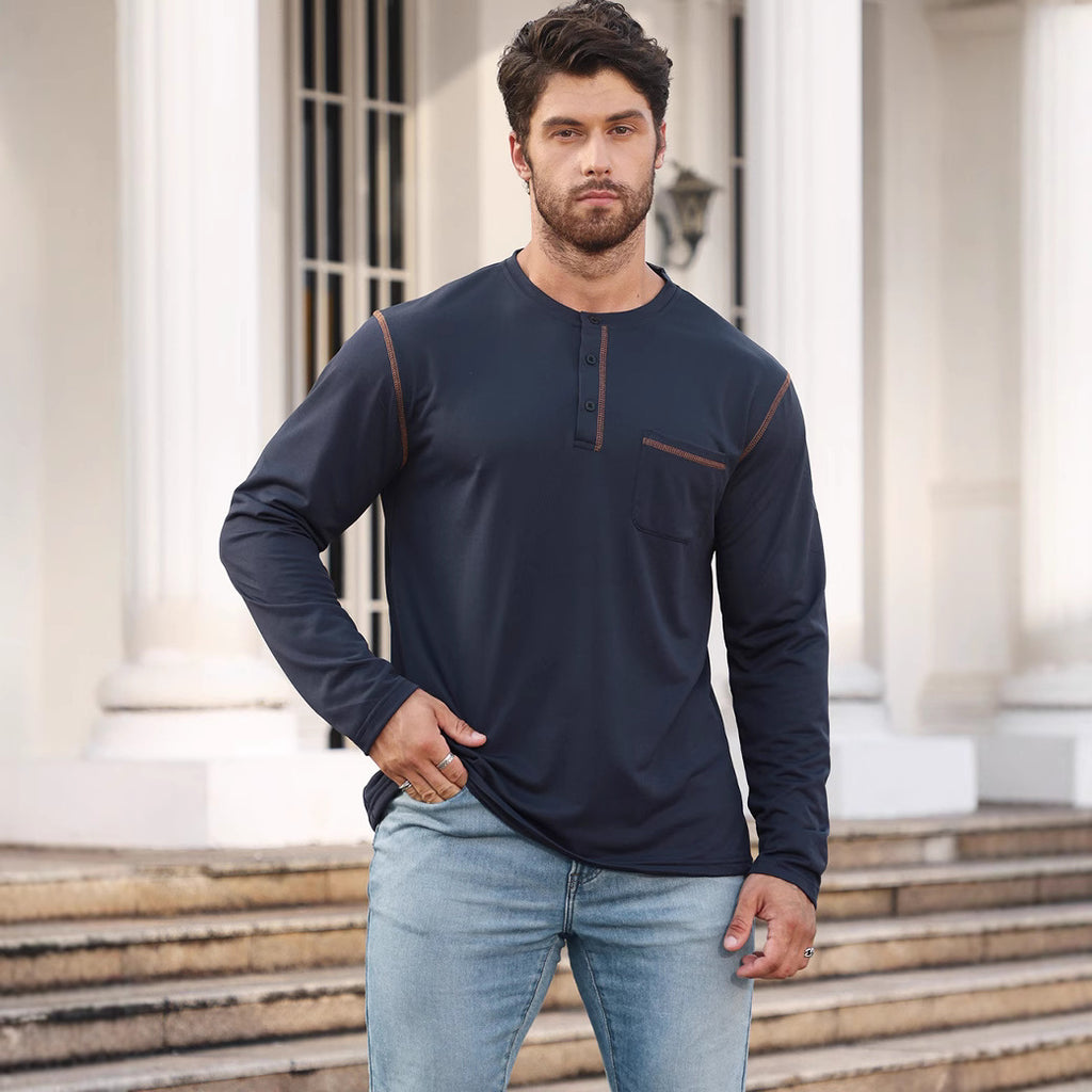 Long Sleeve Sweater Bottoming Men's Stand Collar Polo Shirt