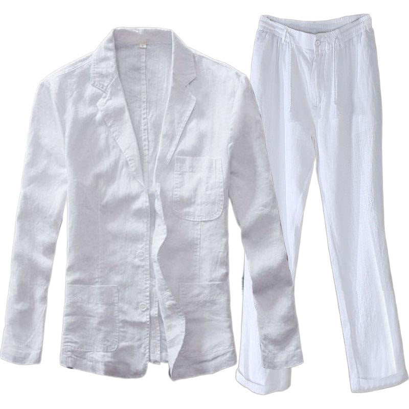 Two-piece Retro Solid Color High-end Simple Casual Suit