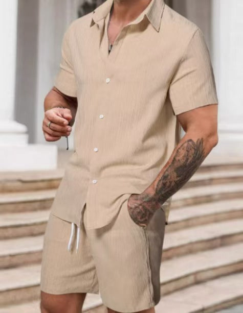 Striped Printed Casual Men's Suit