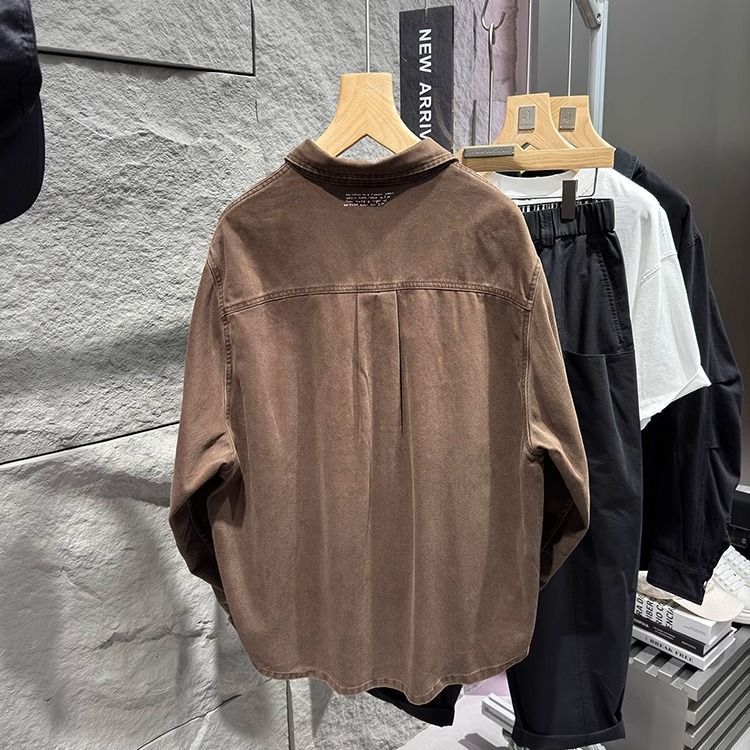 Washed Cotton Men's Workwear Loose Jacket Coat