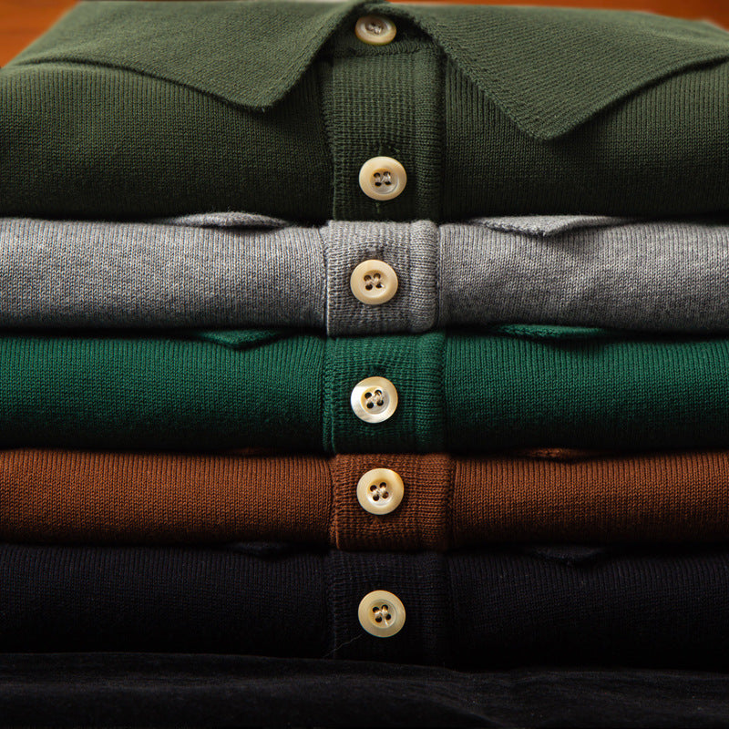 Retro Knitted Cotton Short-sleeved T-shirt