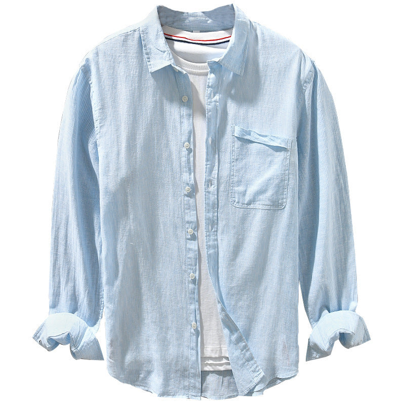 Thin Striped Simple Shirt Comfortable