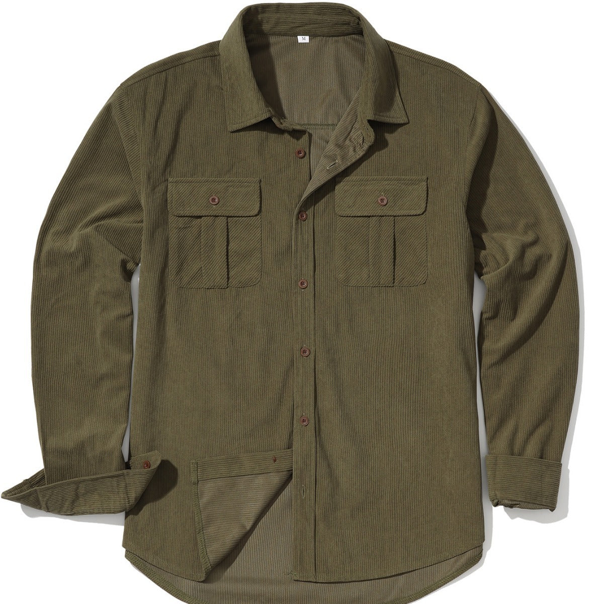 Men's Casual Outdoor Retro Light Core Velvet Solid Color Shirt